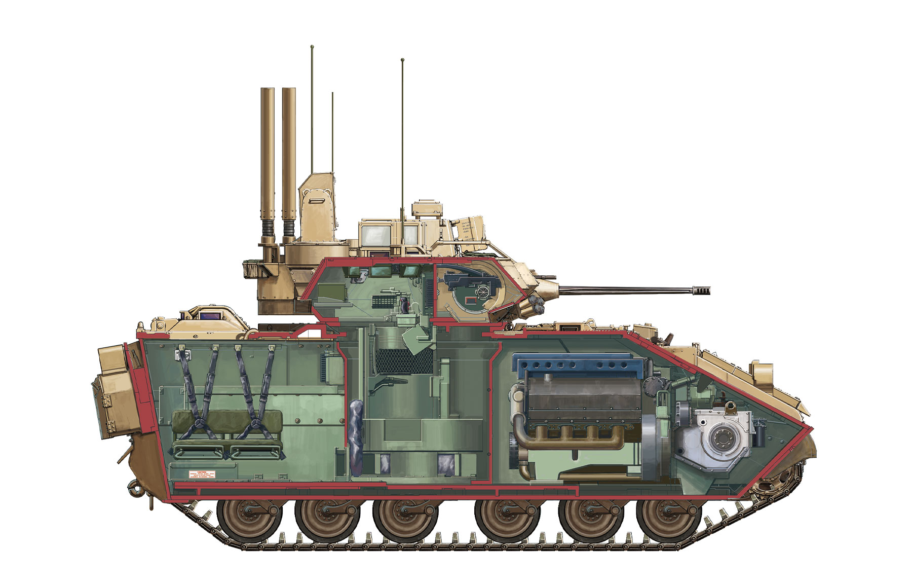 美国m3a3"布雷德利"busk iii骑兵战车内构组件1/35